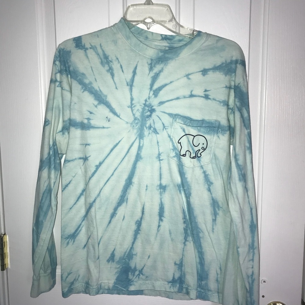 🚦IVORY ELLA BLUE LONG SLEEVE TIE DYE SHIRT🚦